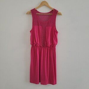 Sonoma Life + Style Pink Lace Shoulder Midi Sleeveless Dress Size Medium